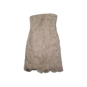 ADRIENNE‎ PAPELL 2P Lace Cutout Embroidered Dress Halter Wedding Layered Luxury